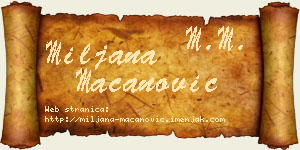 Miljana Macanović vizit kartica